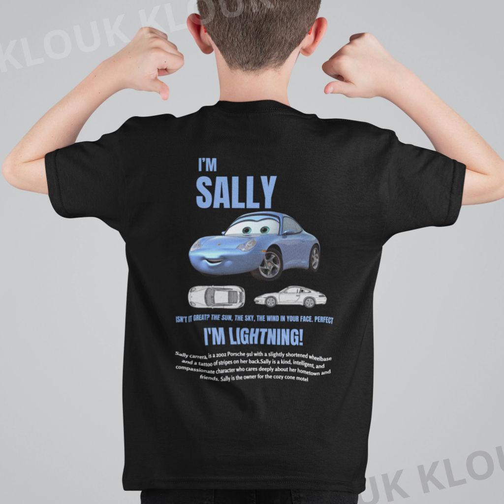 Camiseta Infantil Sally Carrera Carros McQueen Juvenil Unissex 100% Algodão