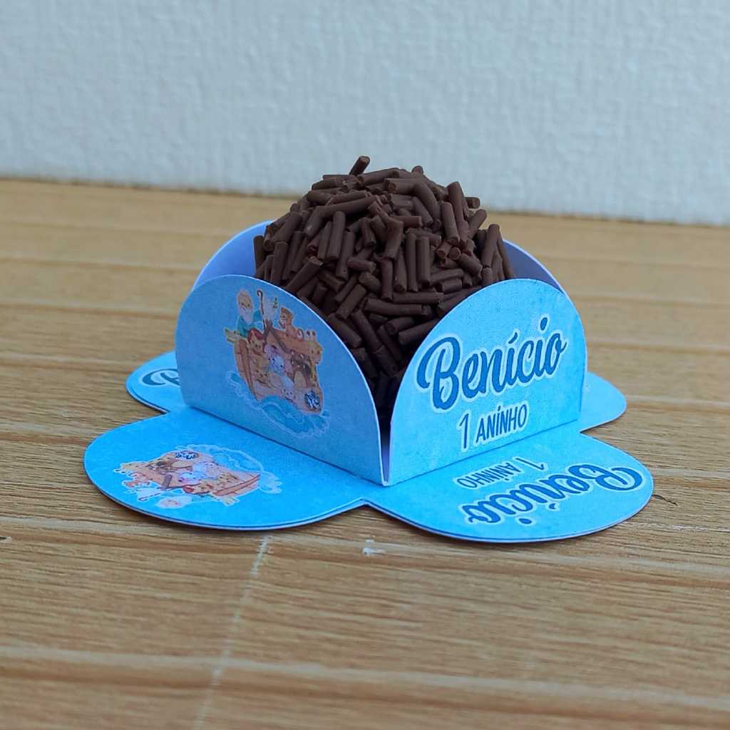Forminha de Doce Brigadeiro Personalizada Arca de Noé - 4 pétalas / Festa de aniversário / Lembrancinha