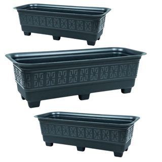 KIT 3 JARDINEIRA RETANGULARES 6 L PRETO REFORÇADO HORTA FLOREIRA PLANTAS em Oferta na Shopee