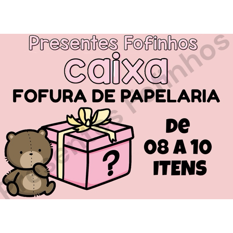 Caixa de Papelaria Fofa de 08 a 10 Itens