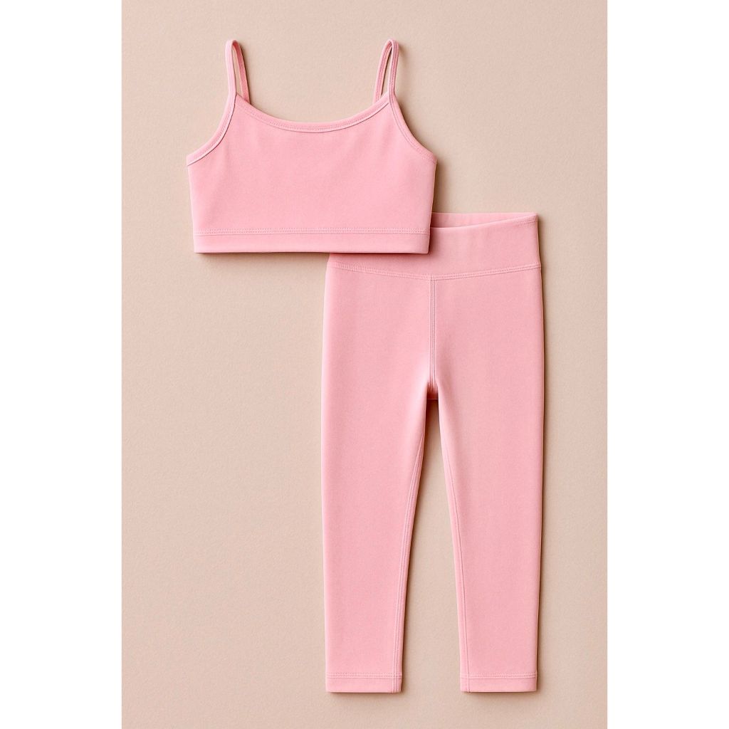 Conjunto Fitness para Esportes - (Top de Alça e Calça Legging) - Infantil/Juvenil  - ROSA BEBÊ em Oferta na Shopee
