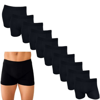 Kit 10 Cuecas Boxer Box Masculino Adulto Lisa Toda Preta Romantic em Oferta na Shopee