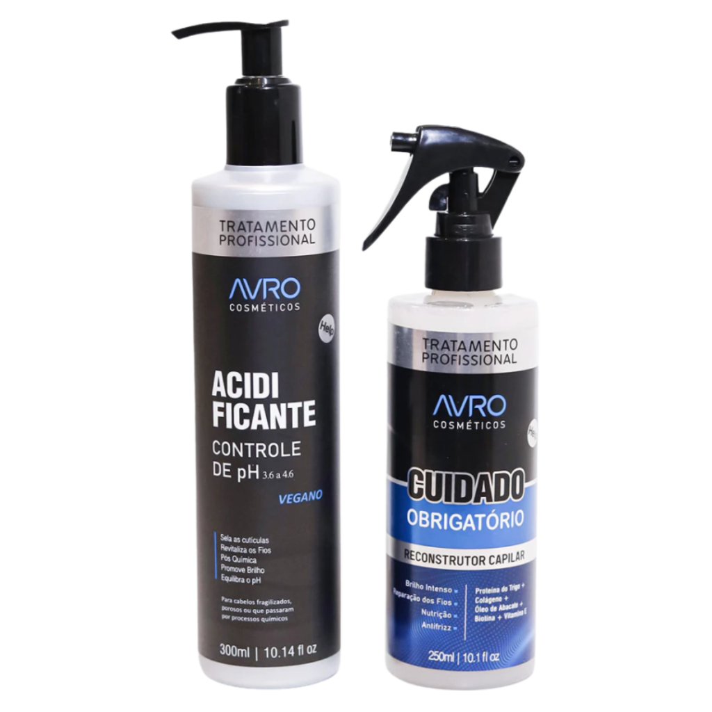 Kit Linha Help Acidificante Controle de pH 300ml + Cuidado Obrigatório Reconstrutor Capilar 250ml