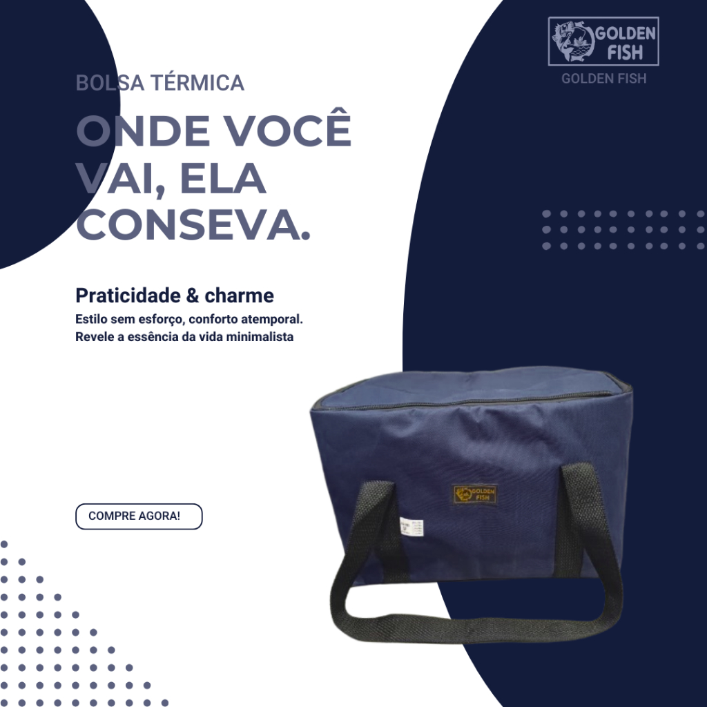 Bolsa Térmica Cooler 30L Reforçada Azul – Mantém Bebidas Geladas na Praia, Pesca e Camping