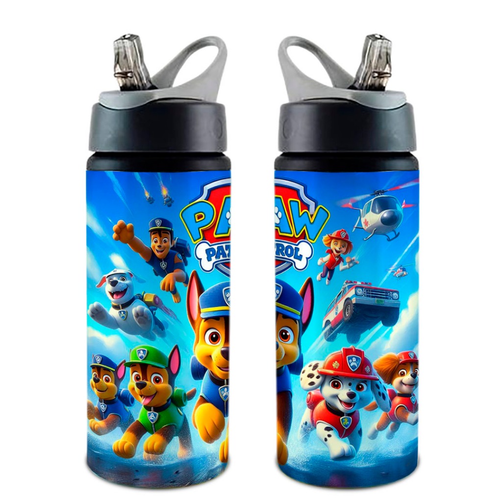 Garrafa Squeeze Patrulha Canina COM NOME OFERTA Com Alça e Bico Retrátil 600 ML em Oferta na Shopee
