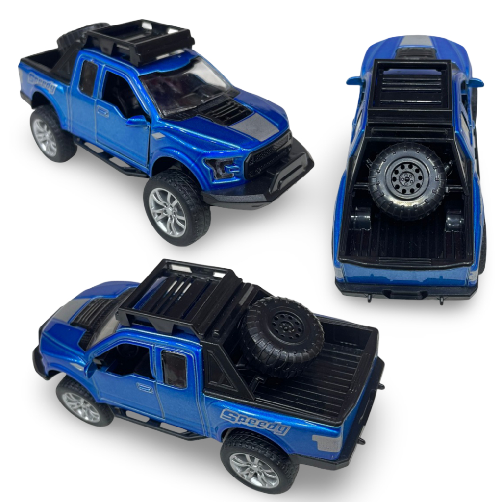 🚙 Miniatura Caminhonete de Metal Speedy Estilo Ford F-150 Raptor | Fricção + Portas que Abrem