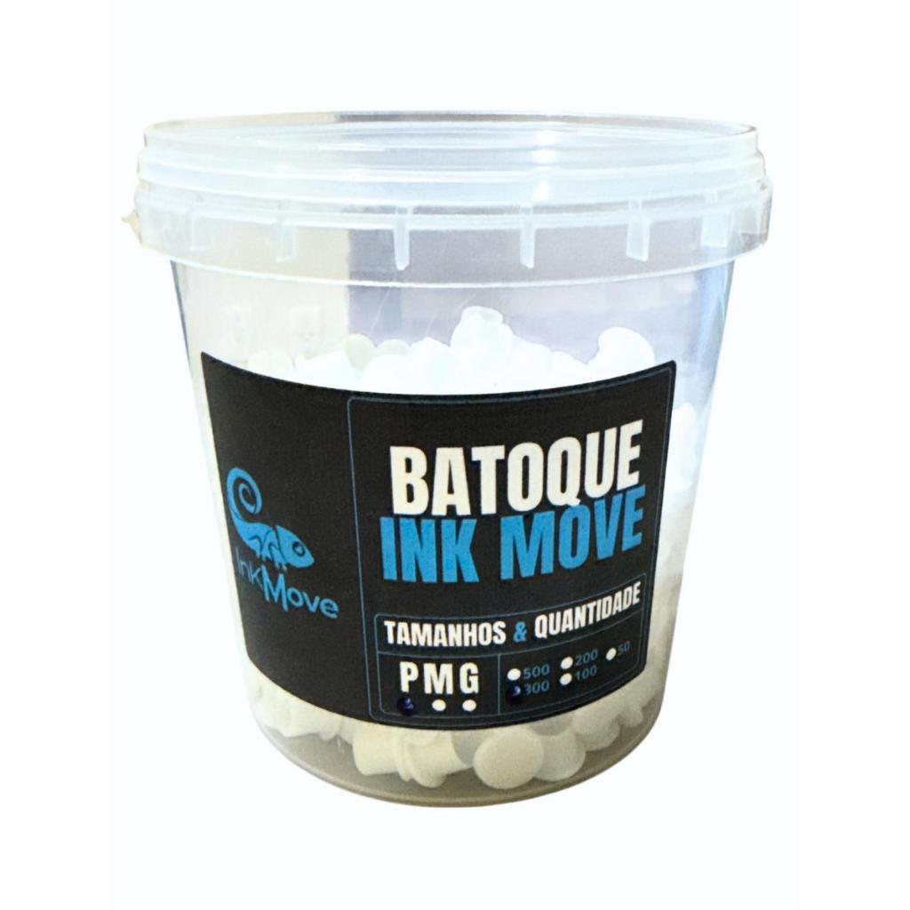 Batoque de silicone Ink Move Tatuagem Injetado Branco Tamanho M C/50 100 200 300 500 Unds Descartável Profissional Micro