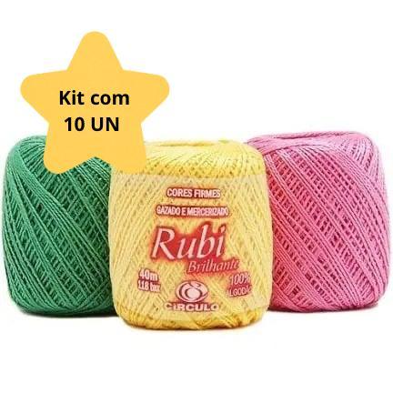 KIT 10 UND/ Linha Rubi Brilhante 40m Circulo Tex 118 algodão - circulo CORES SORTIDAS