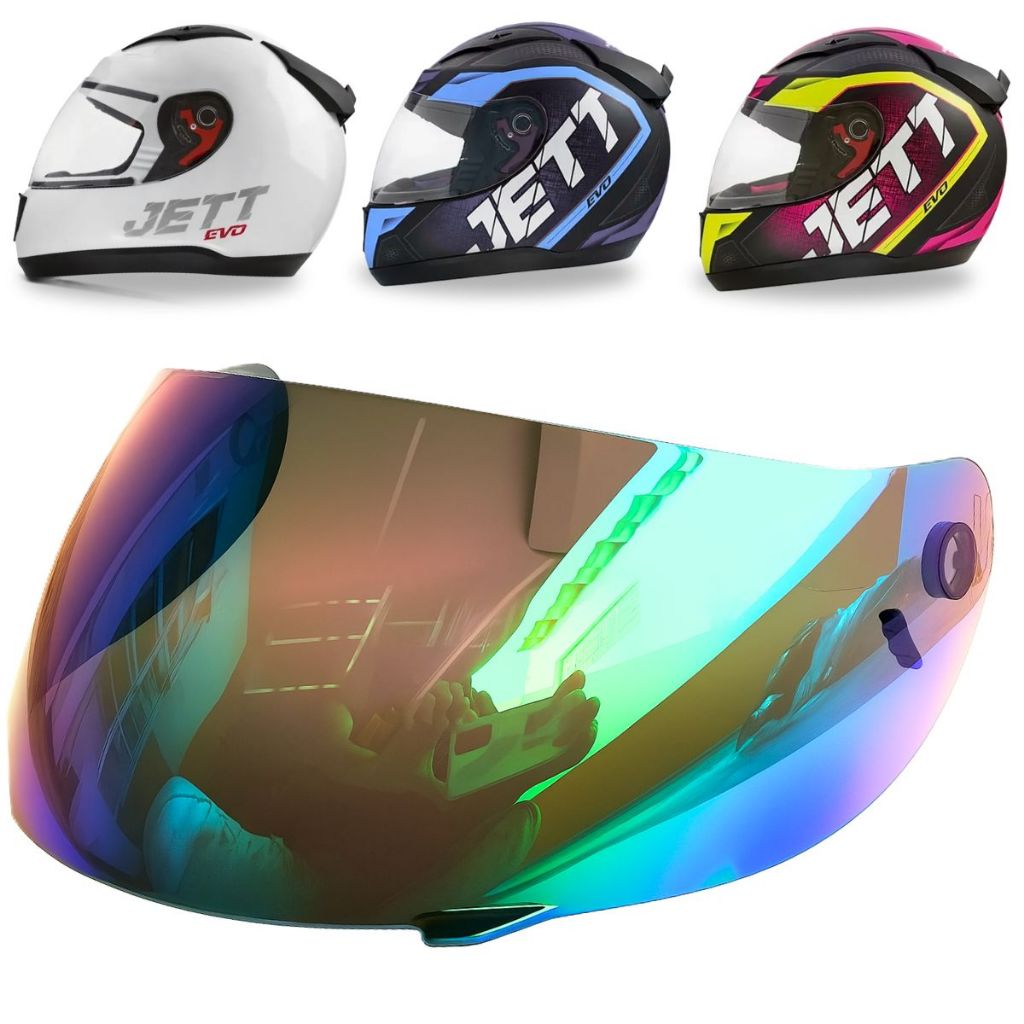 Viseira Camaleão Polivisor P/ Capacete Jett Evo Line 2.2mm Antirrisco em Oferta na Shopee