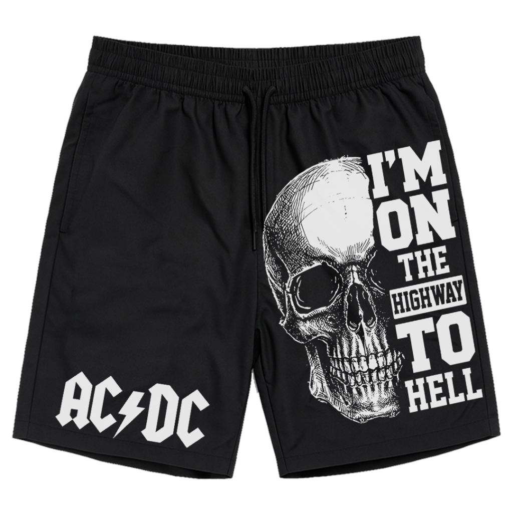 Bermuda Tactel Short Mauricinho AC DC Highway To Hell