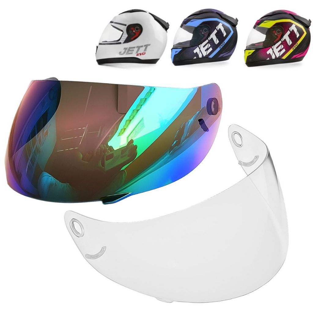 Kit de Viseiras Capacete Jett Evo Line Cristal + Camaleão Antirrisco em Oferta na Shopee
