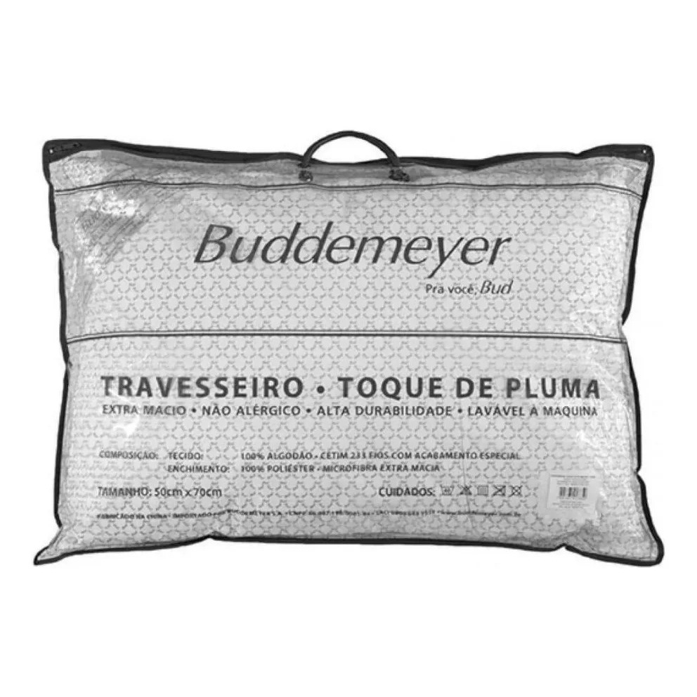Macio Durável Toque de Pluma Tradicional 50x90cm Kit Travesseiro Buddemeyer
