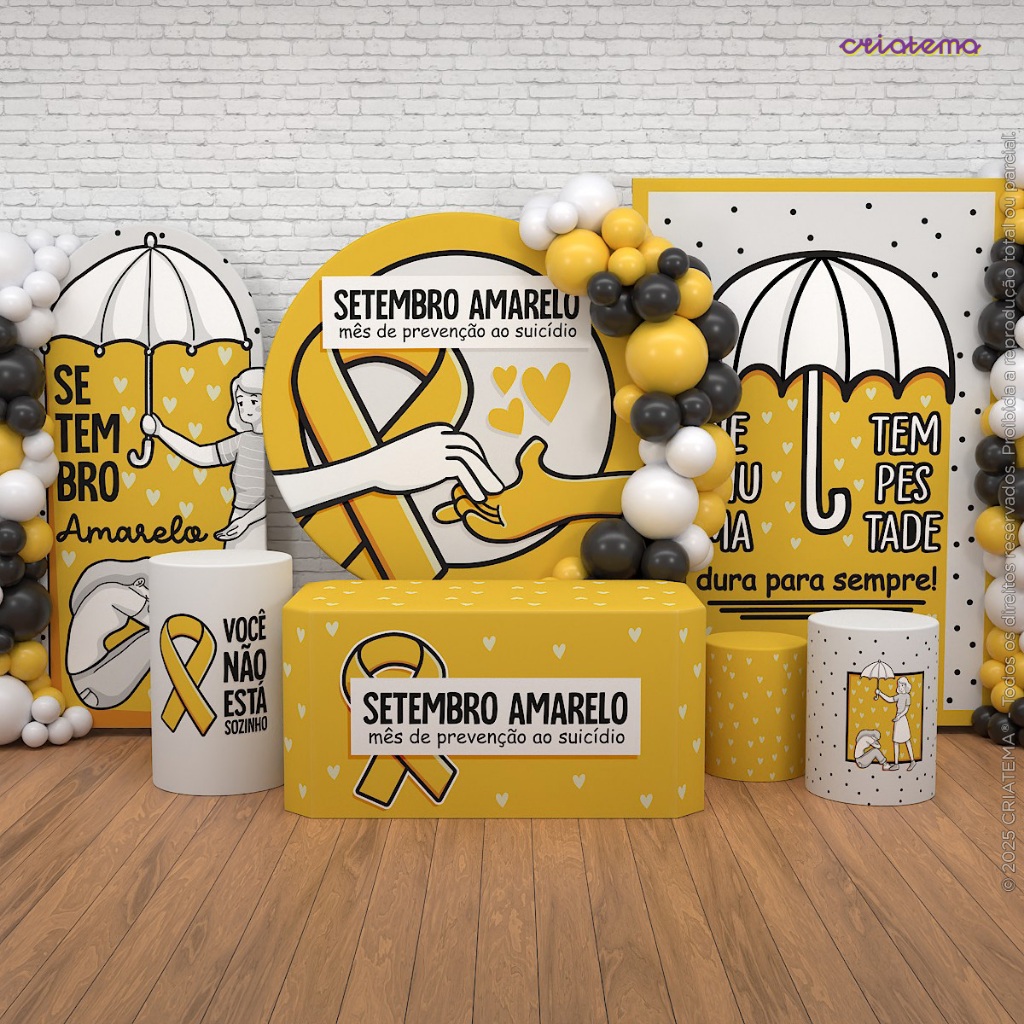 Decoração Setembro Amarelo: Capas e Painel Setembro Amarelo Sublimado Veste Fácil Em Tecido em Oferta na Shopee
