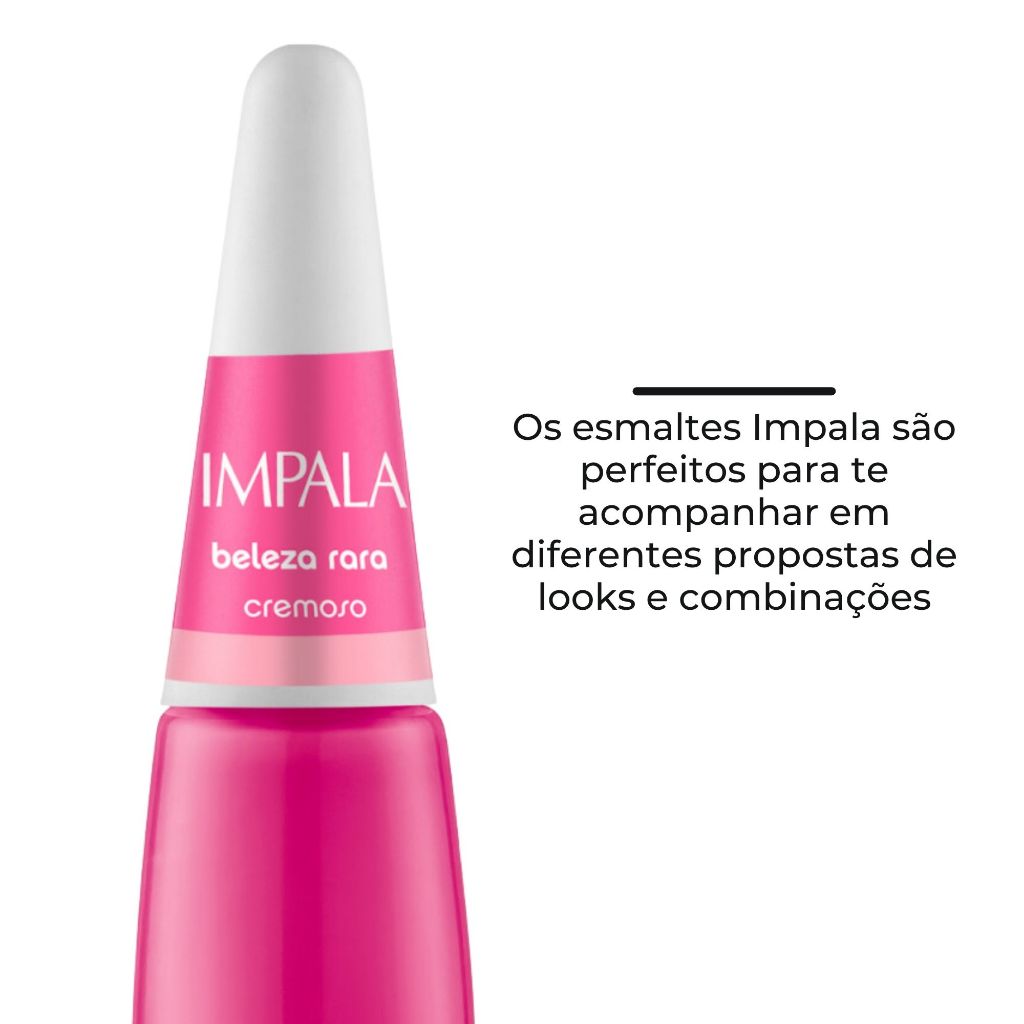 Kit 4 Esmaltes Impala Tons de Rosa Cores Vibrantes e Delicadas