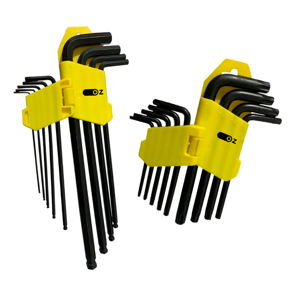 Conjunto De Chaves Hex/bola/torque 18 Peças Variadas Allen Oz Cor Preto em Oferta na Shopee