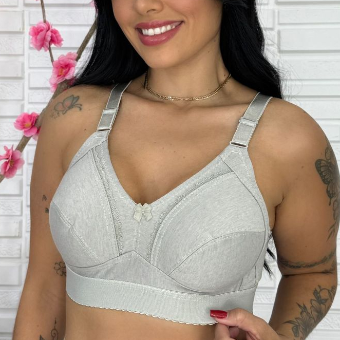 Sutiã Plus Size Algodão Com Pala Firme Sem bojo Sem aro Alta Sustentação Lingerie Feminina