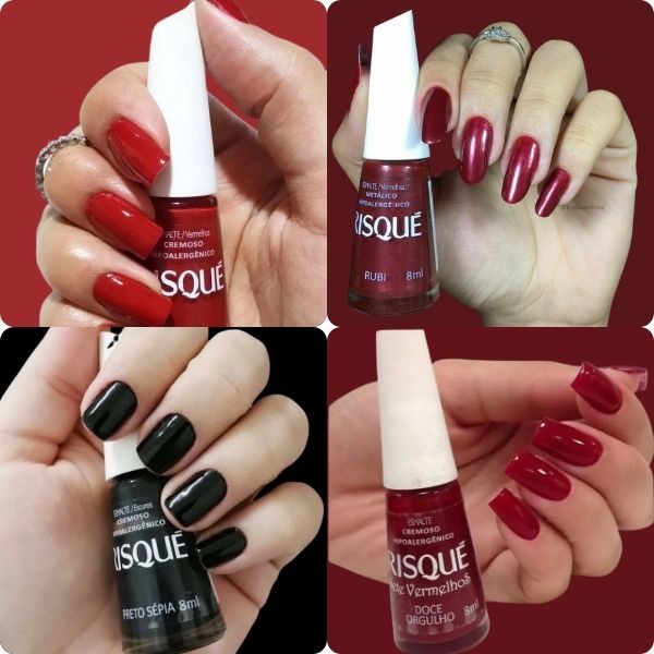 Esmaltes Risque Diversas Cores Cremoso Hipoalergênico Esmalte Nude Rosa Vermelho Roxo Branco Atacado — imagem 2 de 2