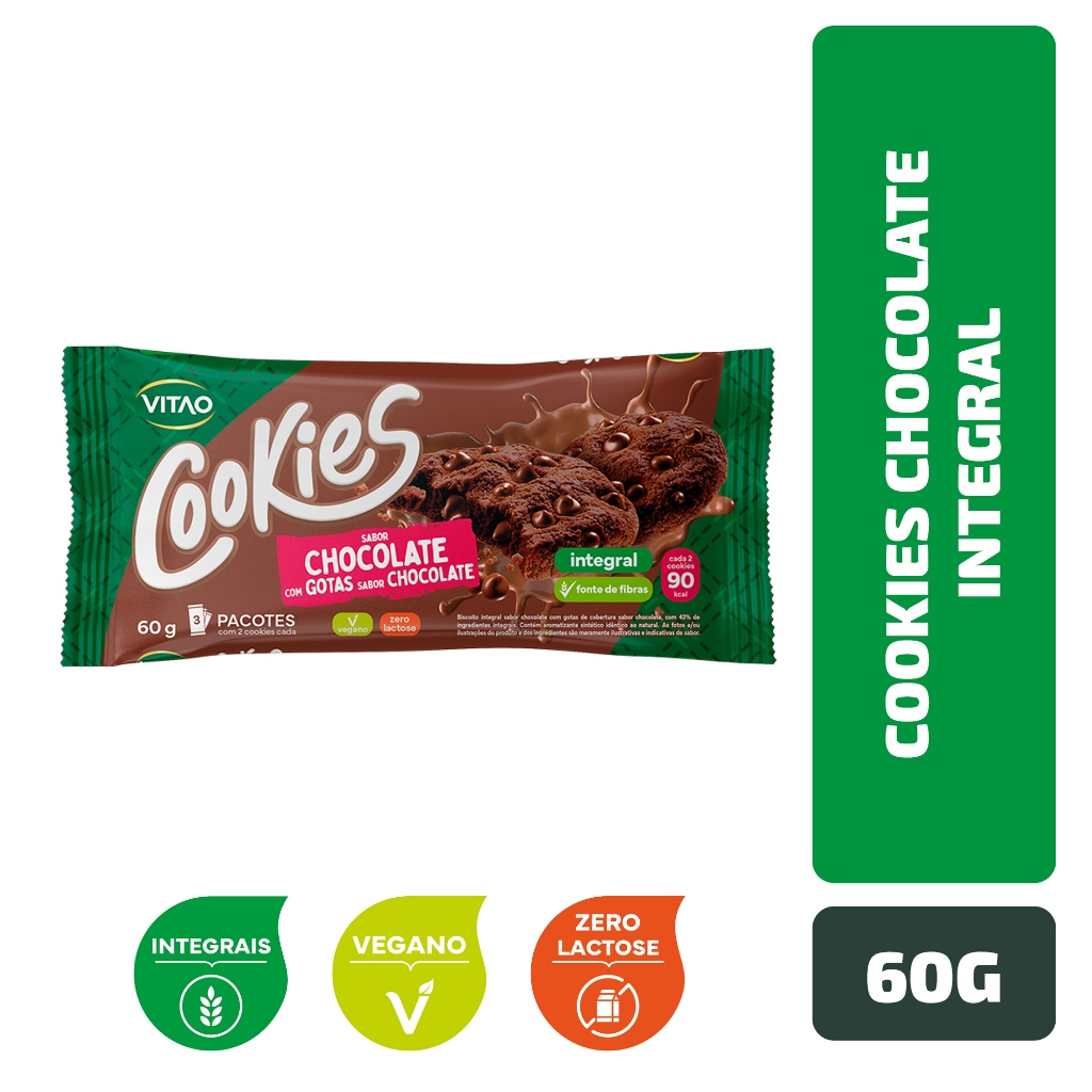 Cookies Chocolate Integral Vitao 60 g em Oferta na Shopee