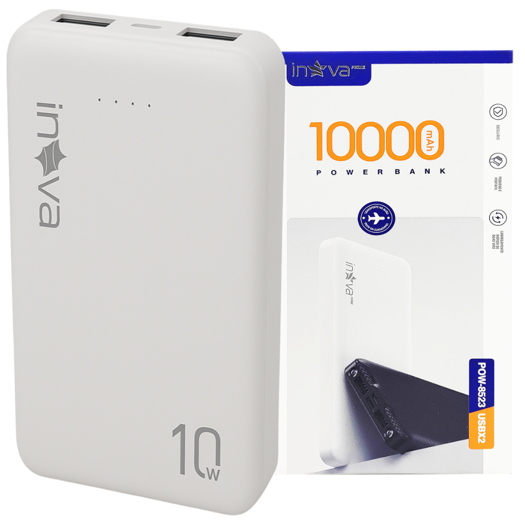 Carregador Portátil Original 10000mAh Inova Power Bank Alta Potência Celular Tipo C Viagem...