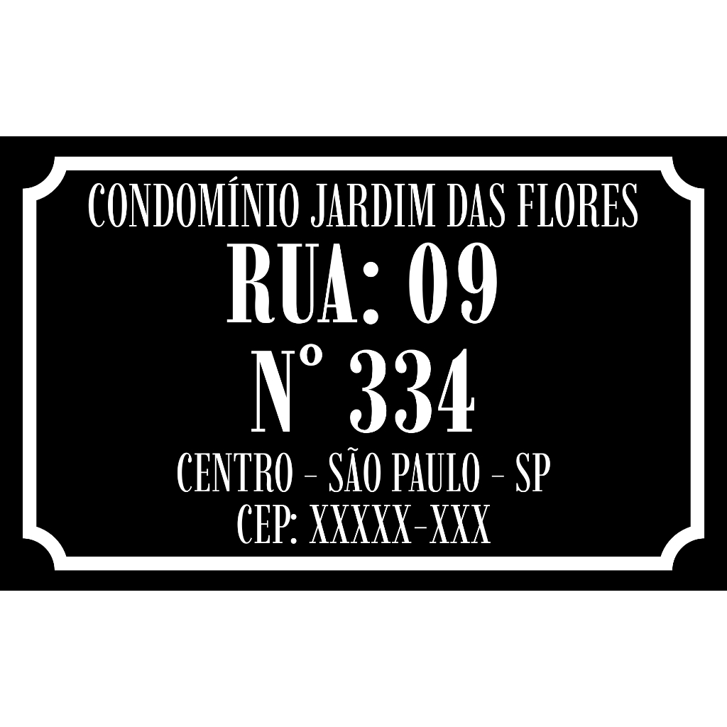 PLACA DE ENDEREÇO