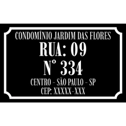 PLACA DE ENDEREÇO | TAMANHOS
