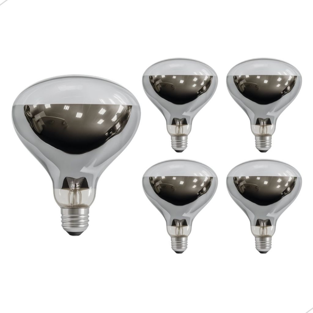 Kit 5 Lâmpada Secagem 220v Infravermelho Aquecimento Alimento Estufa Granja Pintinho Chocadeira Aves