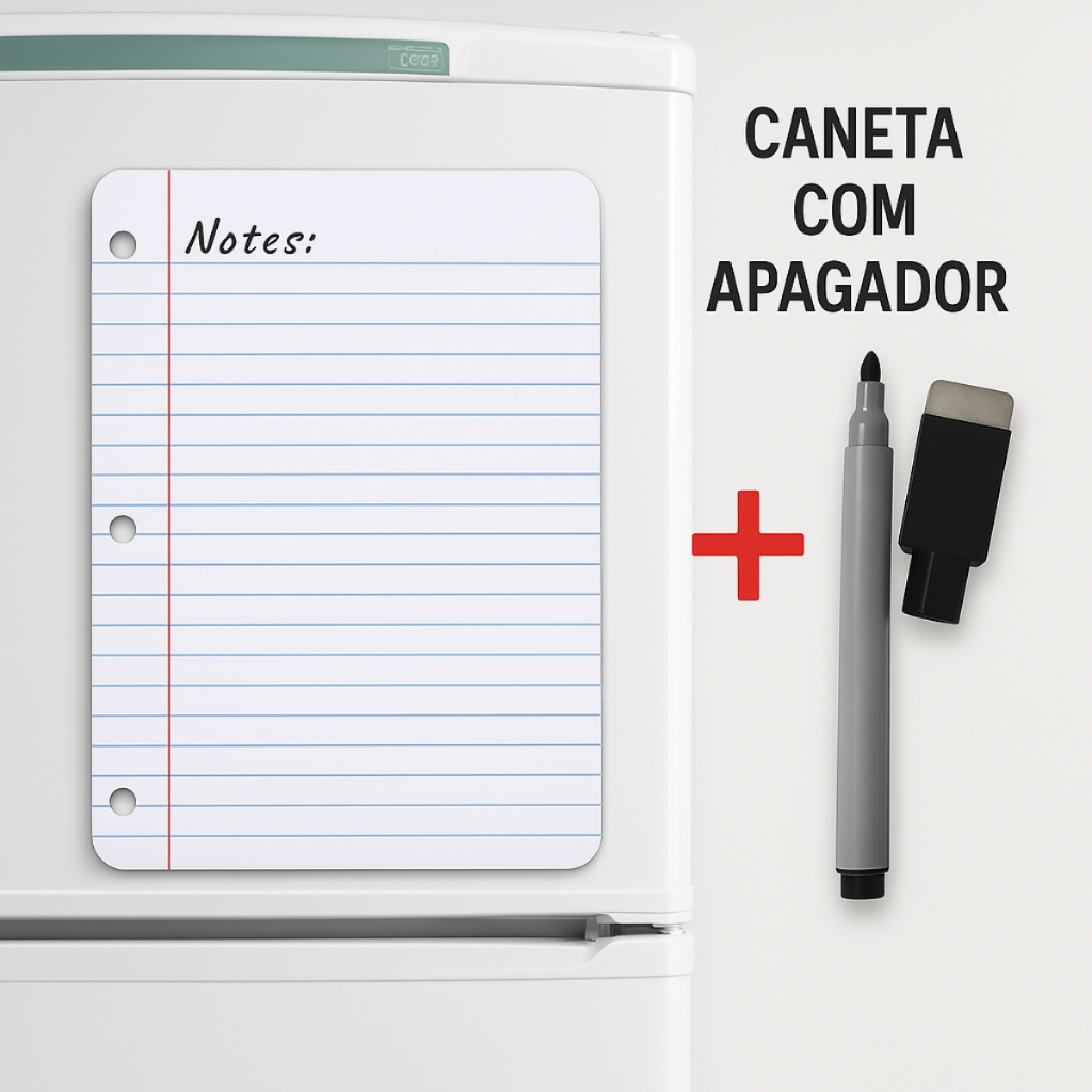 Lousa Magnética para Recado/Planejamento Semanal com Caneta para Geladeira