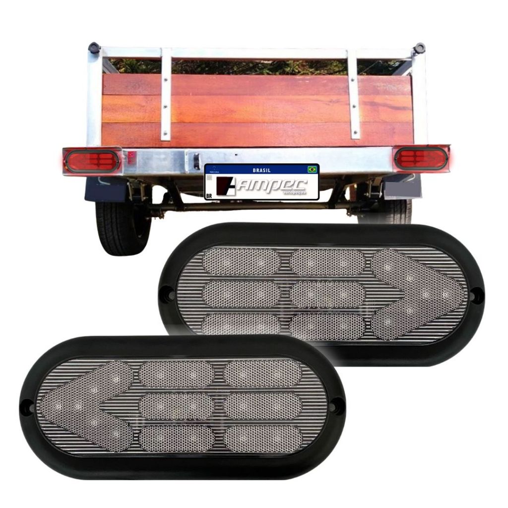 Par Lanterna Carreta Carretinha Reboque Jet Barco Cristal Lanterna Led Carretinha Reboque 12v/24v - Spare Parts and Accessories for Vehicles