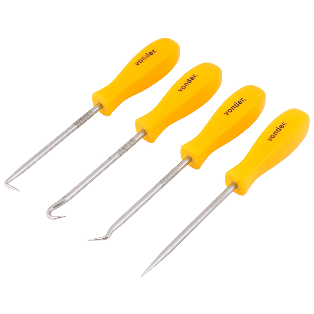 Kit Jogo Pegadores Cravadores Extratores - Gancho De Mola Para Pequenas Peças - VONDER Profissional