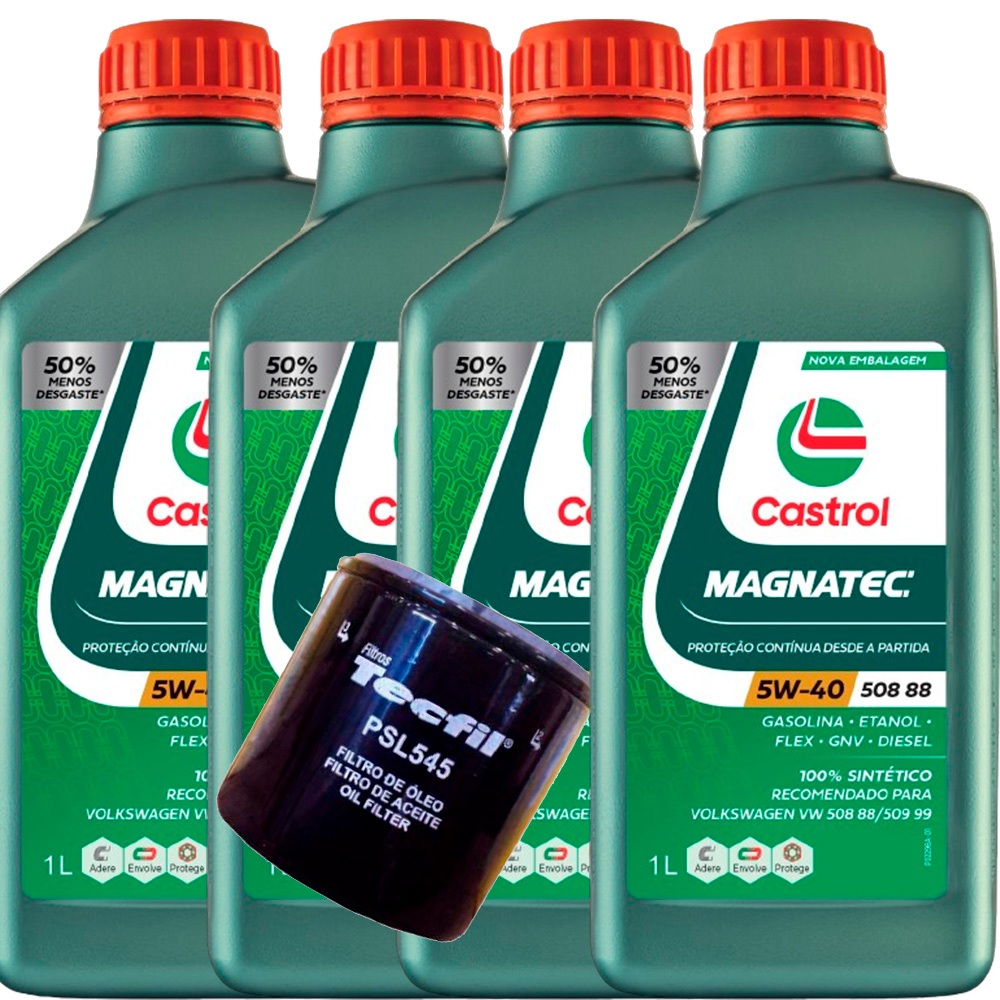 4 Lts Castrol 5w40 Sintetico 508.88 + Filtro Psl545