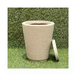 Vaso para Planta Decorativo Cone Redondo Escovado N°1 Luxo Moderno com Prato coletor