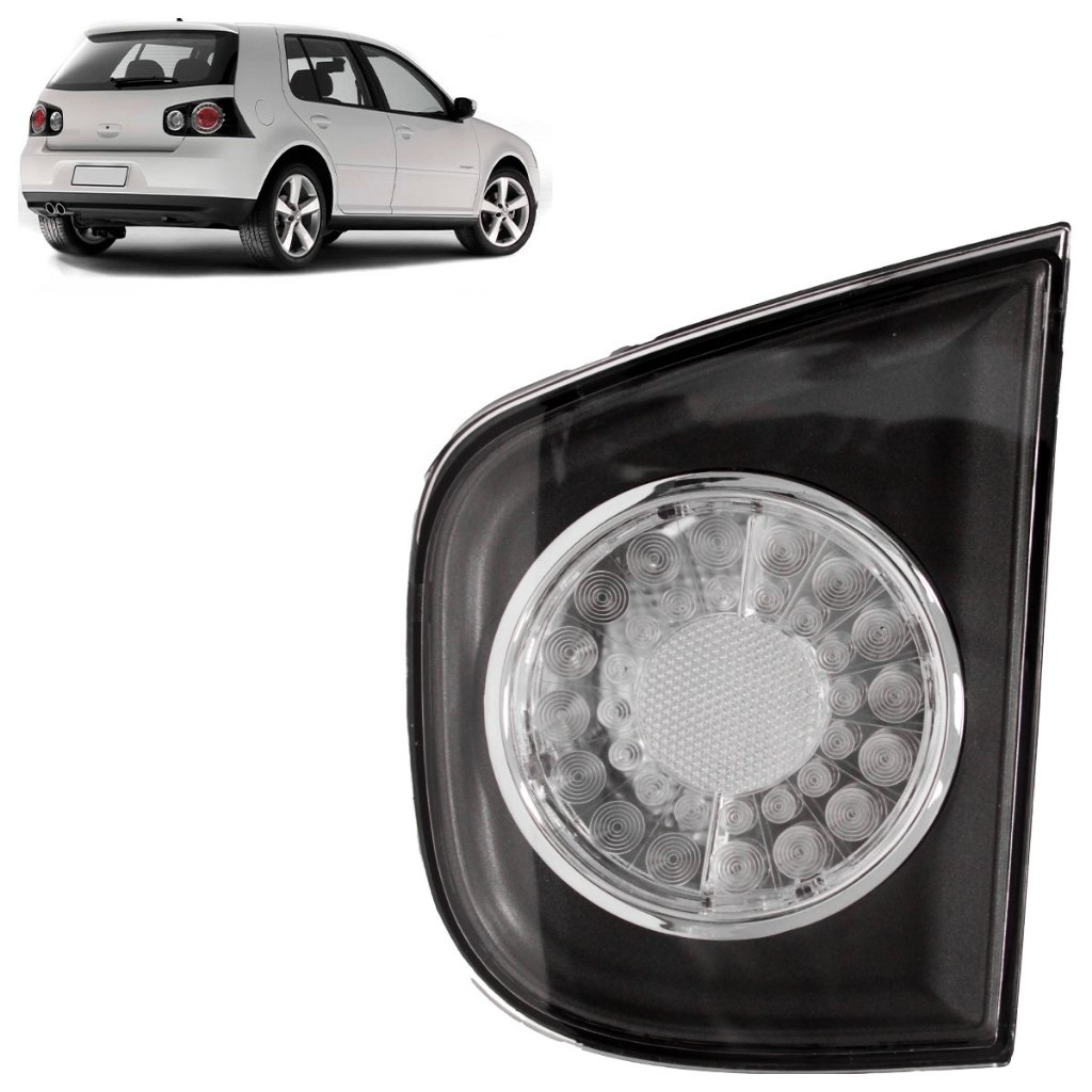 Lanterna Traseira Golf 2007 2008 2009 2010 2011 2012 2013 Porta Malas Com Moldura Preta Aro Cromado - Spare Parts and Accessories for Vehicles