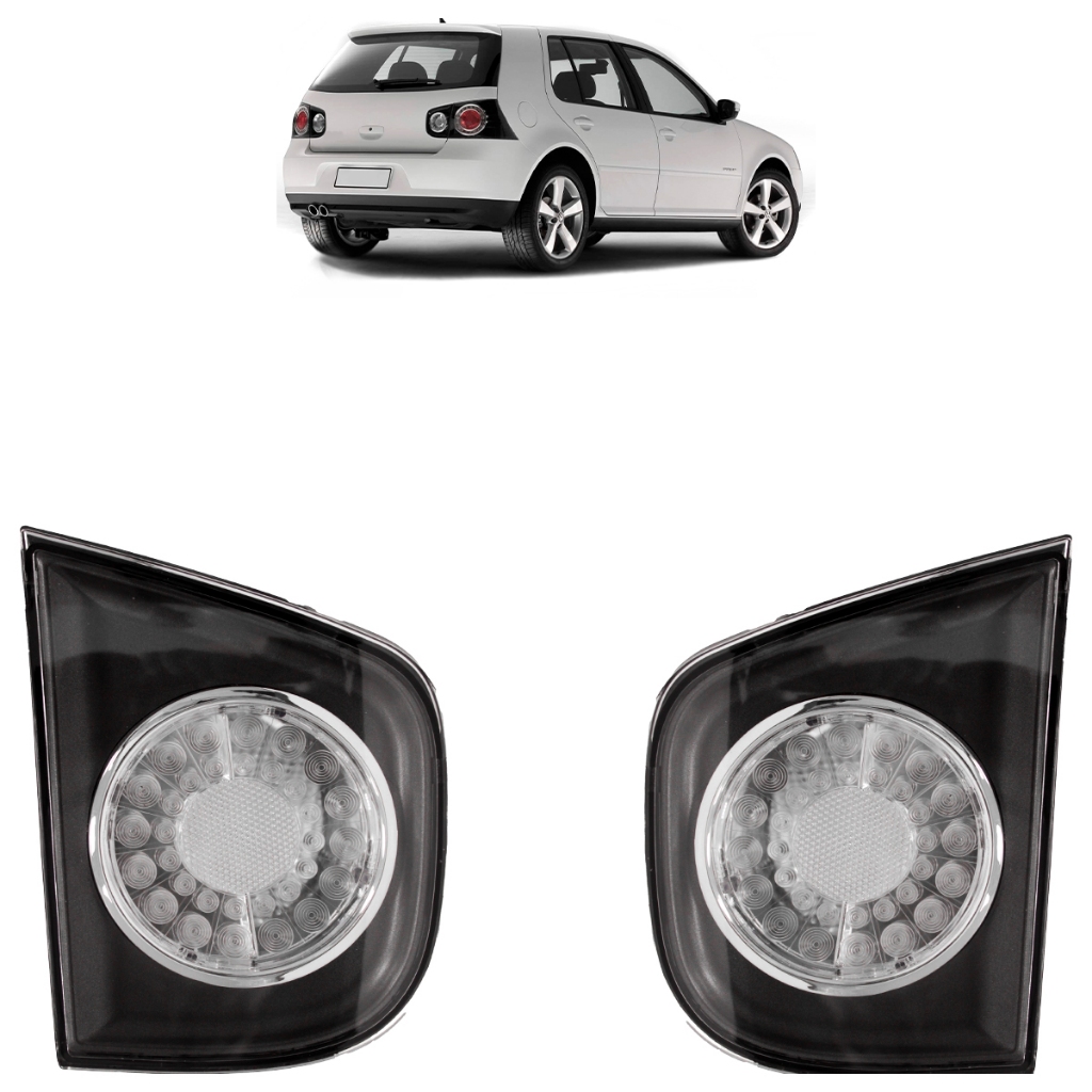 Par Lanterna Traseira Golf 2007 A 2013 Porta Malas Com Moldura Preta Aro Cromado em Oferta na Shopee