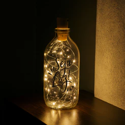 Abajur Garrafa Decorativa Vidro Luz LED Frase Criativo Iluminação Quarto Presente Natal