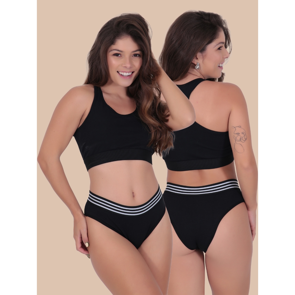Kit 8 Calcinhas Algodão Conforto Cintura Alta Lingerie Moda Feminina Íntima em Oferta na Shopee