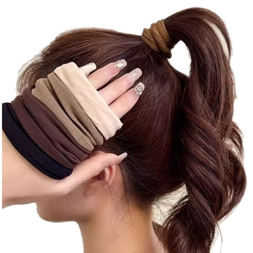 Corda de cabelo larga e macia para mulheres com elástico alto em algodão e rabo de cavalo em Oferta na Shopee