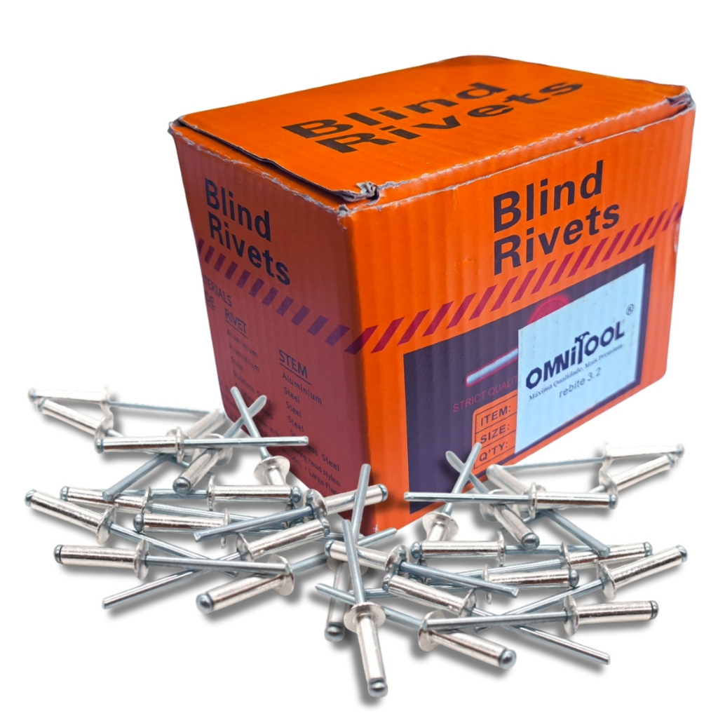 Kit 500 Rebites de Repuxo POP 3.2mm x 12mm (1/8") | Fixação Industrial Profissional