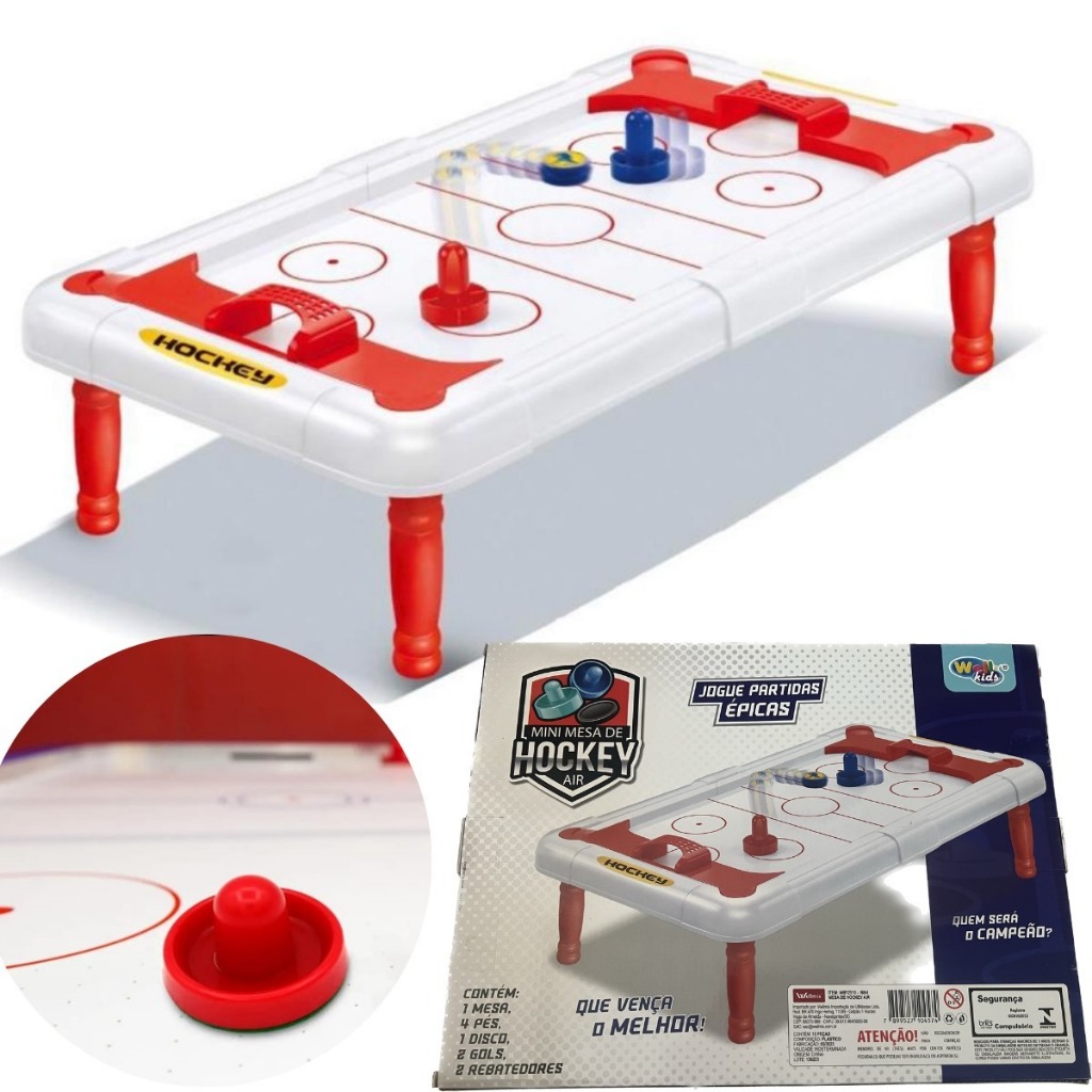 Jogo De Hóquei Mesa Pequeno Portátil 1 Disco 2 Empurradores BRINQUEDO TABULEIRO MINI HOCKEY INFANTIL