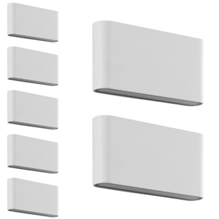 Kit 7x Arandela Slim Pastilha Externa Alumínio Branca Facho Duplo LED 12W 3000K IP65 Bivolt em Oferta na Shopee