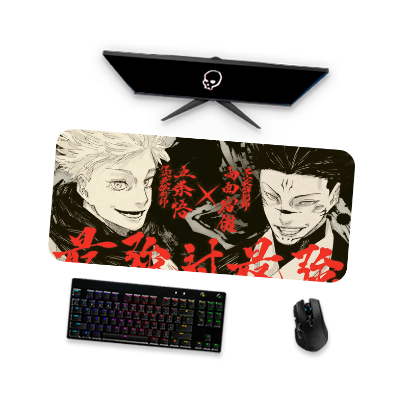 Mouse Pad Gamer Grande - Jujutsu Kaisen Gojo e Sukuna 1 - 90x40, 80x40, 60x40 e 70x30