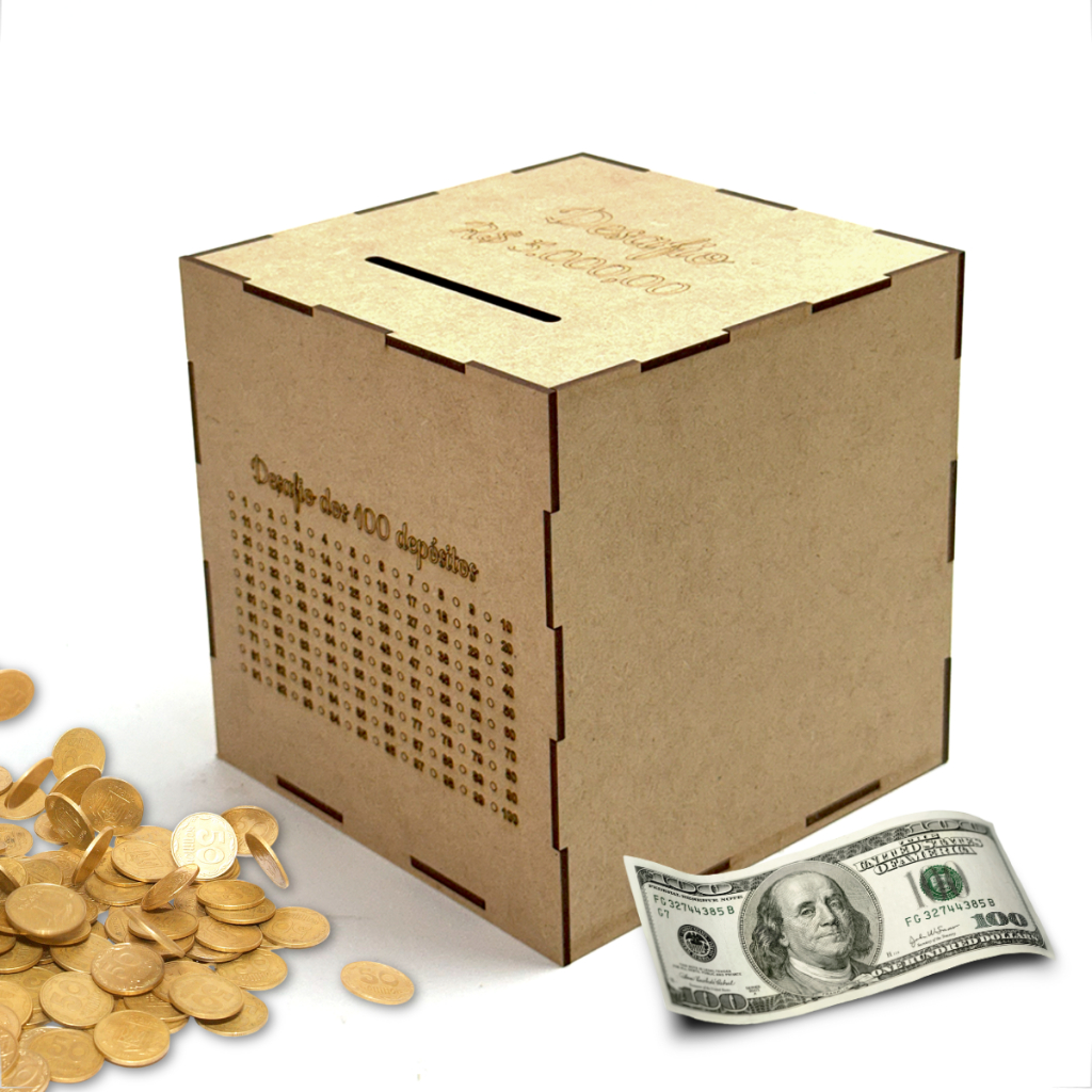 Cofre Mdf Desafio Notas e Moedas Caixa Madeira Poupe Dinheiro e Alcance Seus Objetivos em Oferta na Shopee