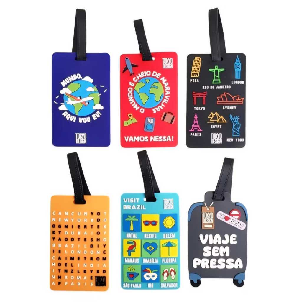 Kit 6 Tag Identificador Mala Viagem Etiqueta Bagagem Mochila Frases Criativas Coloridas em Oferta na Shopee