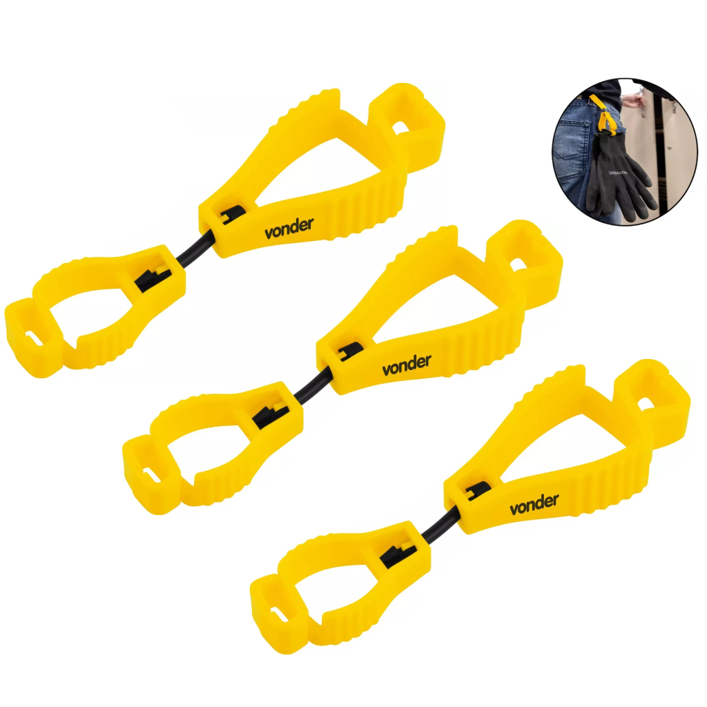 Kit 3 Prendedor Clip Para Fixação De Luvas De Segurança Epi em Oferta na Shopee