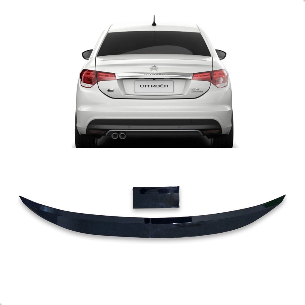 Aerofólio Para Citroën C4 Lounge 2013 2014 2015 2016 2017 2018 2019 2020 2021 Black Piano em Oferta na Shopee