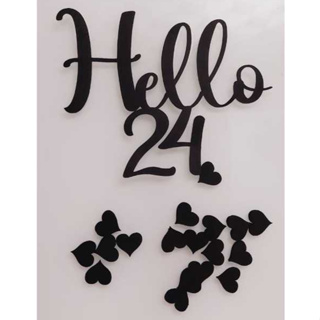 Envio Rapido - Topo de Bolo Hello + Idade + corações Recorte Especial em Camadas | Envio Rápido / topo vintage em Oferta na Shopee