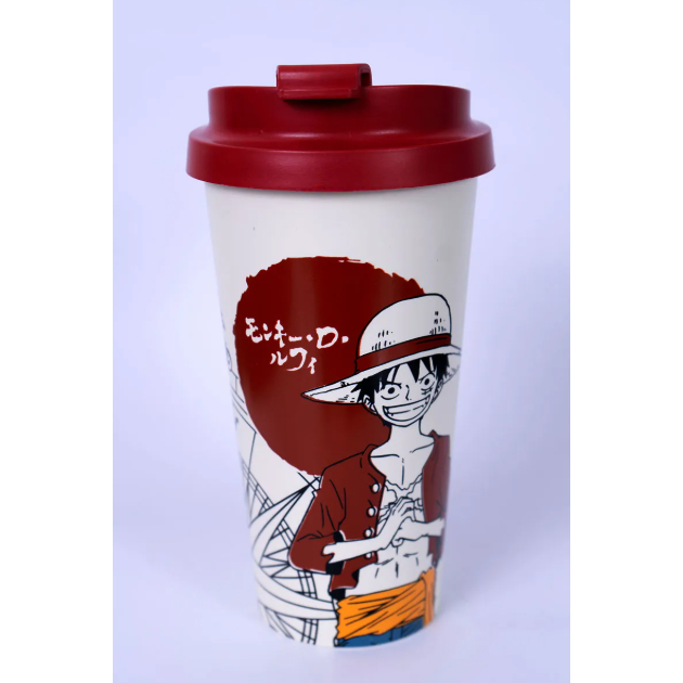 Copo para Viagem One Piece Luffy Bússola 500ml - Oficial Piticas Geek Presente