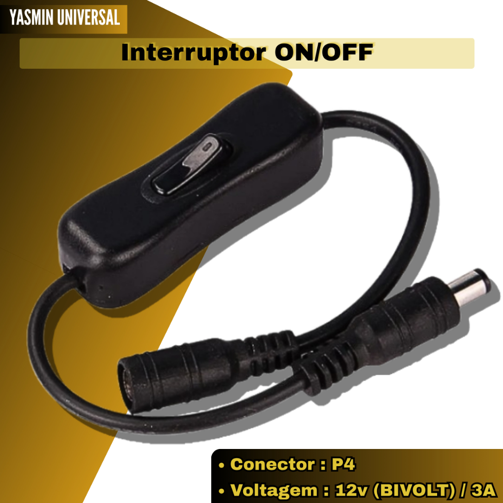 Interruptor Liga Desliga P4 Fita Led 12v Preto em Oferta na Shopee
