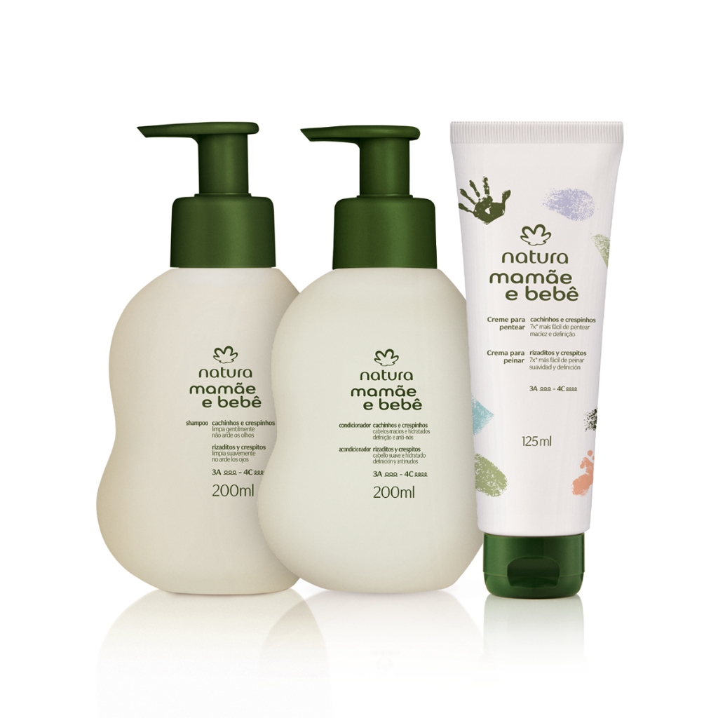 Kit Mamãe e Bebê Cachinhos e Crespinhos (3 produtos) Natura Lançamento