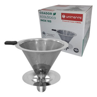Coador Café Aço Inox T 103 Reutilizável Sem Papel Unitermi em Oferta na Shopee