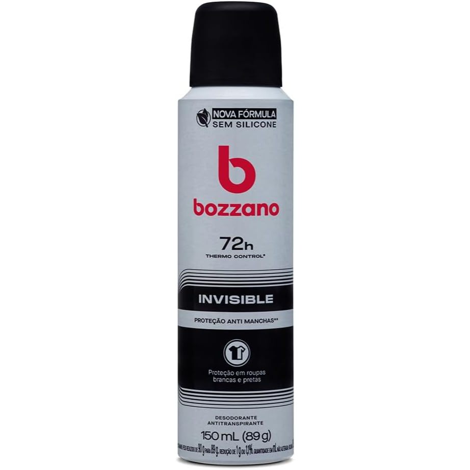 Desodorante Antitranspirante Bozzano Aerossol Invisible Com 150ml em Oferta na Shopee